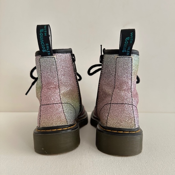 Dr. Martens Junior 1460 Rainbow Glitter Lace Up Boots - Picture 9 of 13